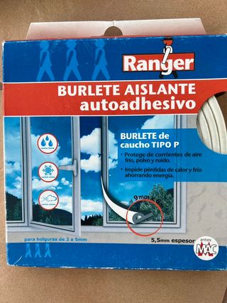 Burlete aislante de caucho perfil tipo P