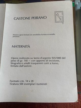 opera di G. Peirano su lastra in argento