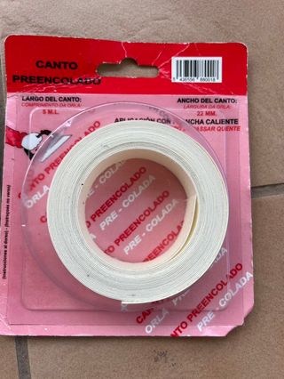 Canto preencolado blanco