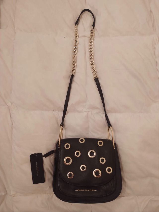 JAVIER SIMORRA - bolso piel negro bandolera