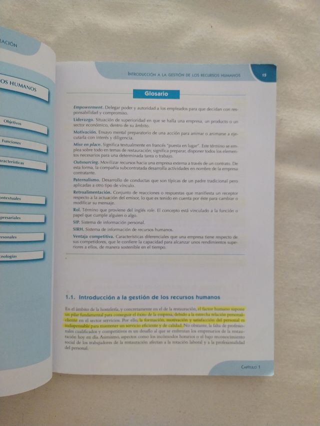 Libro Recursos humanos en restauración