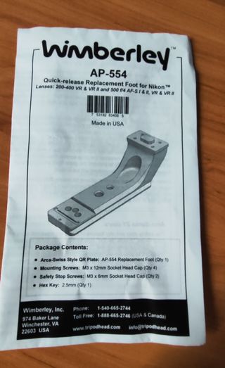 Plato adaptador Wimberley AP-554