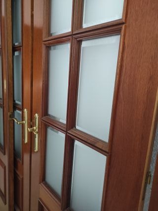 Puertas de madera con cristales color sapelly