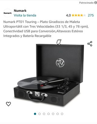 Numark PT01 Touring – Plato Giradiscos de Maleta U