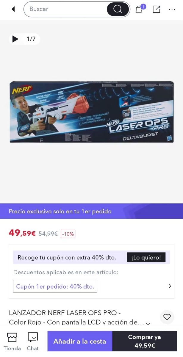 Pistola con móvil nerf