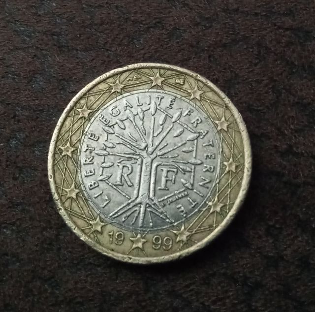 Moneda mal acuñada 1 euro 1999 francesa