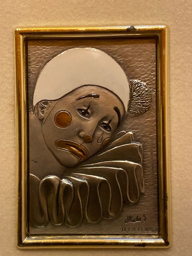 L. MORONI Pierrot MIDA Silver AG925 Italy Signed