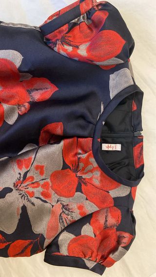 Abito bambina blu floreale Il Gufo