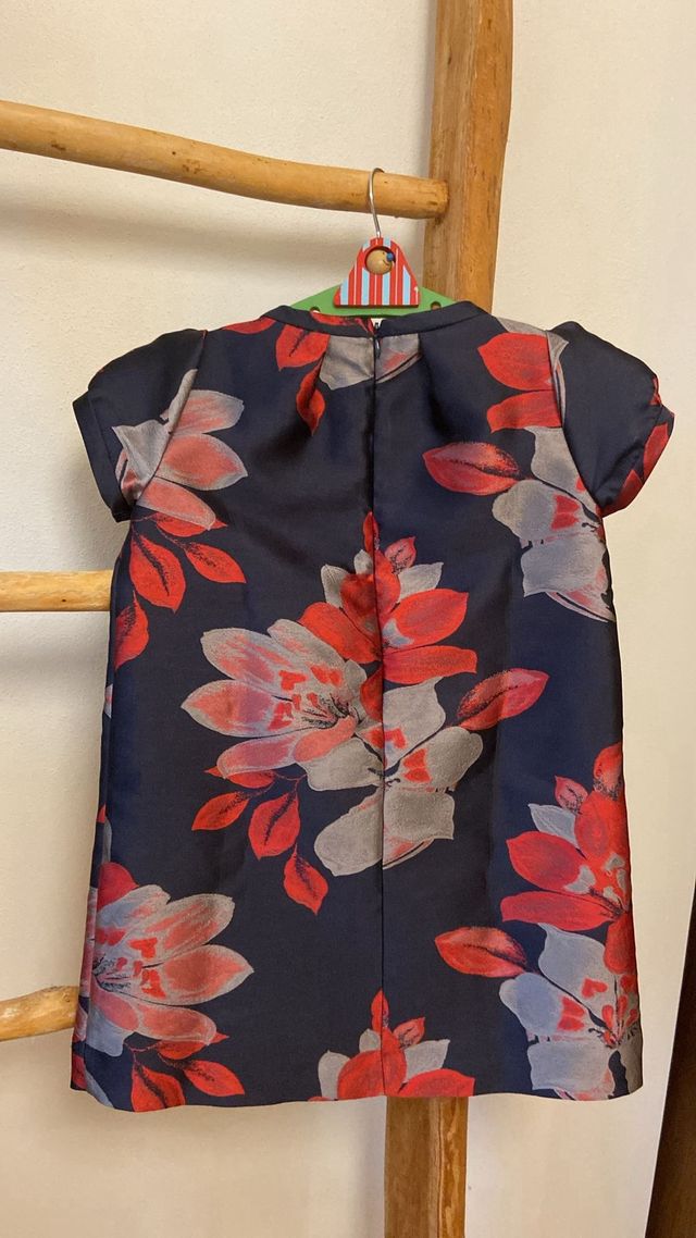 Abito bambina blu floreale Il Gufo