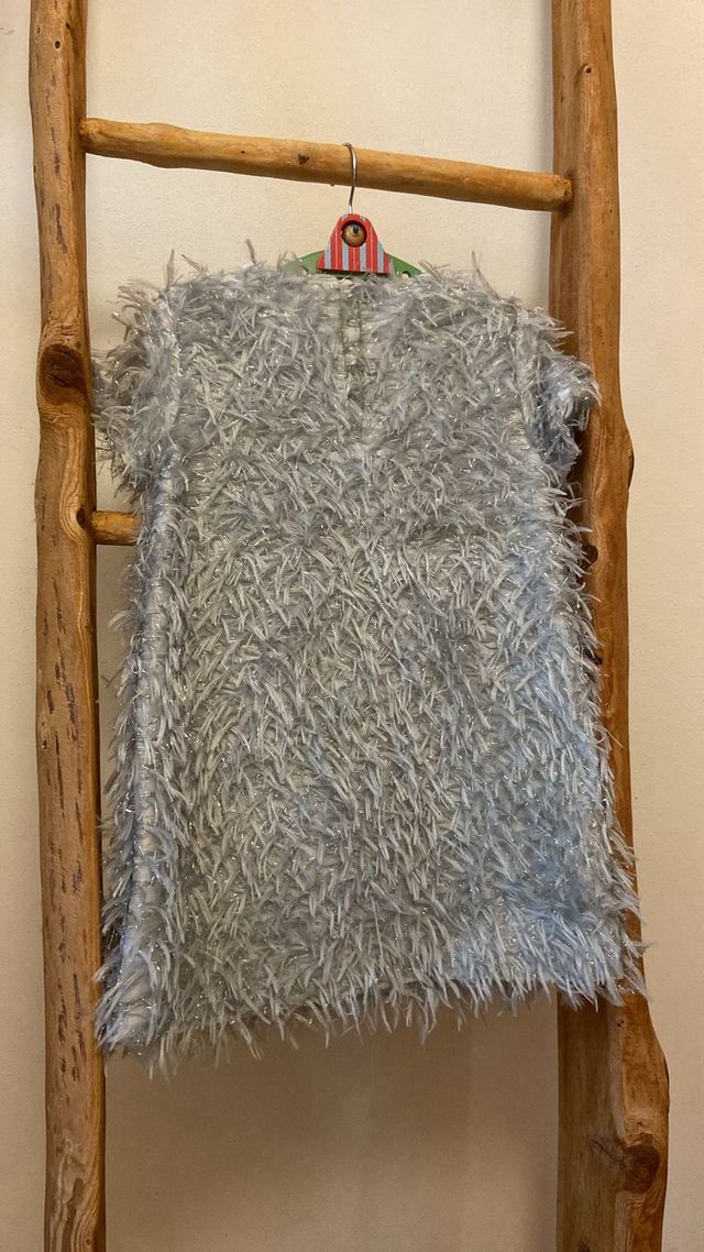 Abito bambina argento Il Gufo