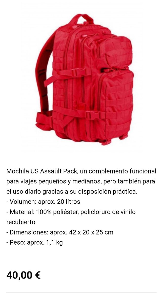 Mochila de viaje US Assault Pack 20L