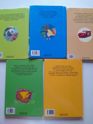 5 libros Disney. Club del Libro, Salvat. Año 2000.