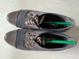Zapatos de piel con cordones mujer