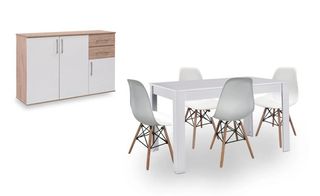 OFERTON PACK MESA + RECIBIDOR 3P2C + 4 SILLAS NORD
