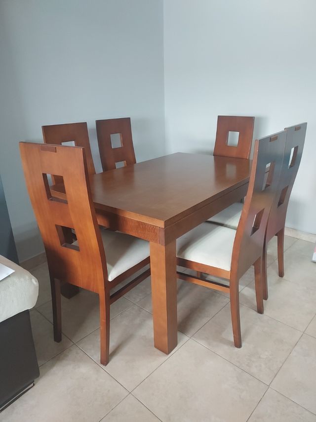 Mesa y sillas de salon