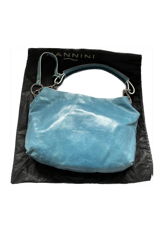 Nannini borsa in nappa turchese