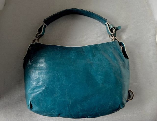 Nannini borsa in nappa turchese