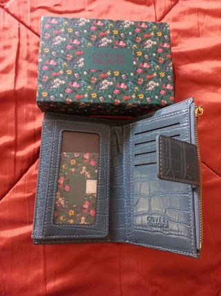 Carteira/porta moedas azul petróleo