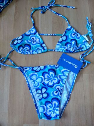 Bikini bludemon flores azul nuevo 