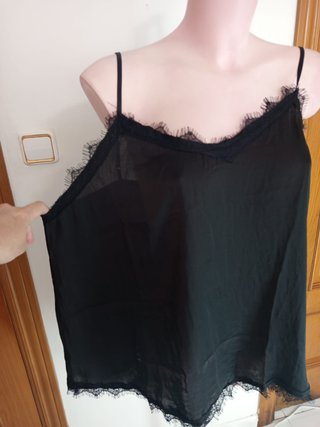BLUSA LENCERA NEGRA TALLA GRANDE