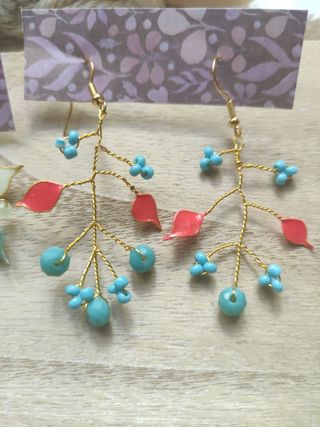 Pendientes de cristal y esmalte