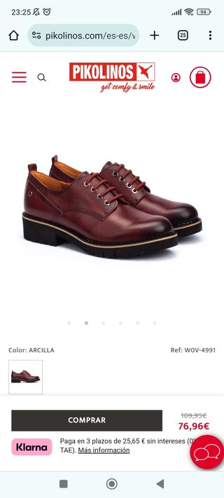 Zapatos tipo Oxford granate