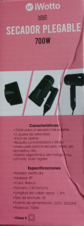 Secador de viaje plegable