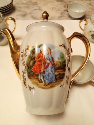 ANTIGUO JUEGO CAFÉ PORCELANA SANTA CLARA