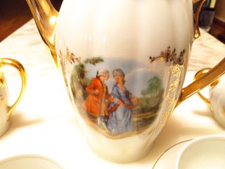 ANTIGUO JUEGO CAFÉ PORCELANA SANTA CLARA