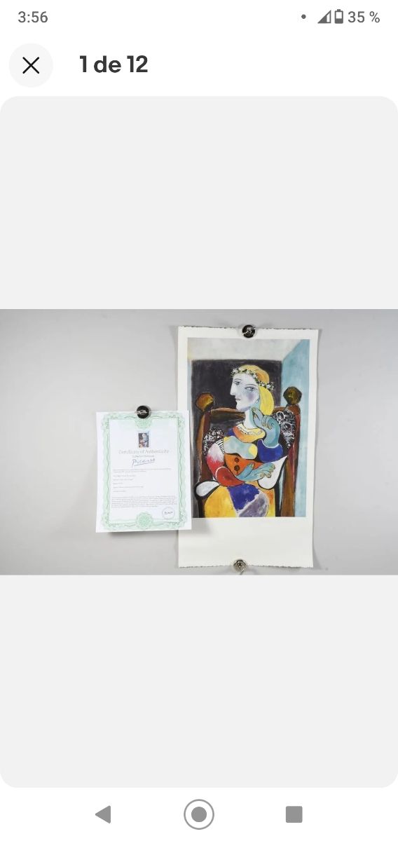 Impresión gráfica Picasso Certificado