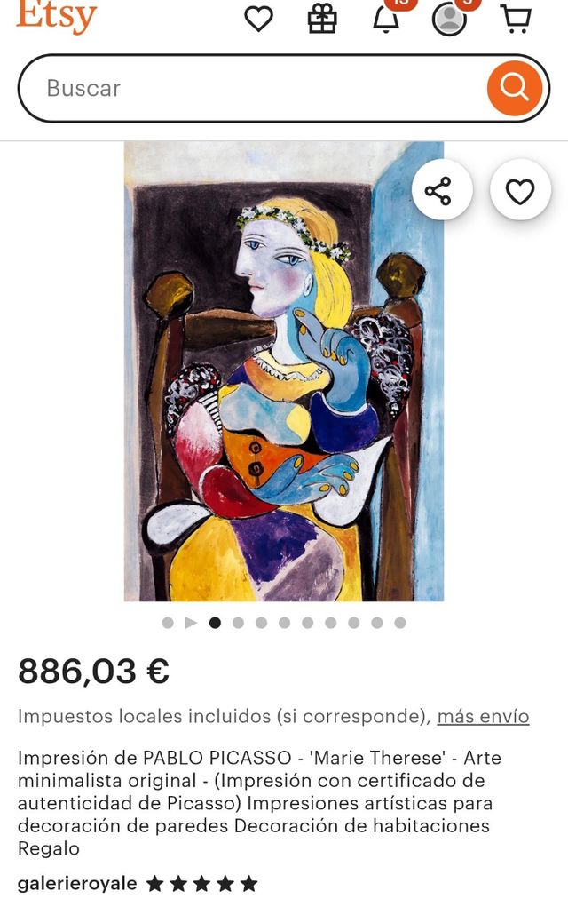 Impresión gráfica Picasso Certificado