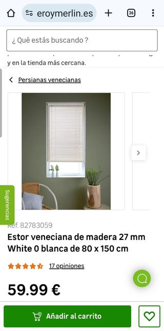 Estor veneciana de madera