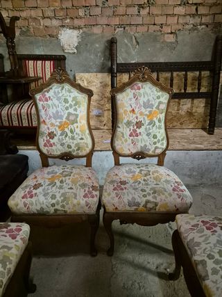 Conjunto seis sillas cántabras