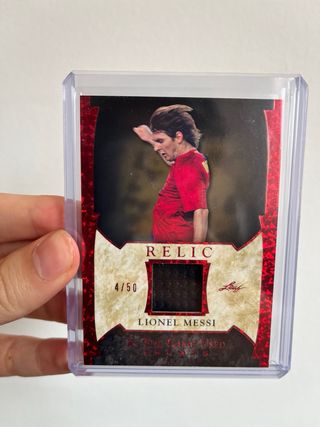 LIONEL MESSI PATCH /50 topps panini leaf CROMOS