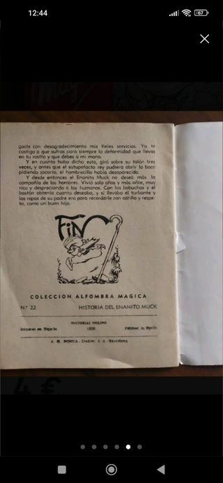 Cuento antiguo Enanito Muck