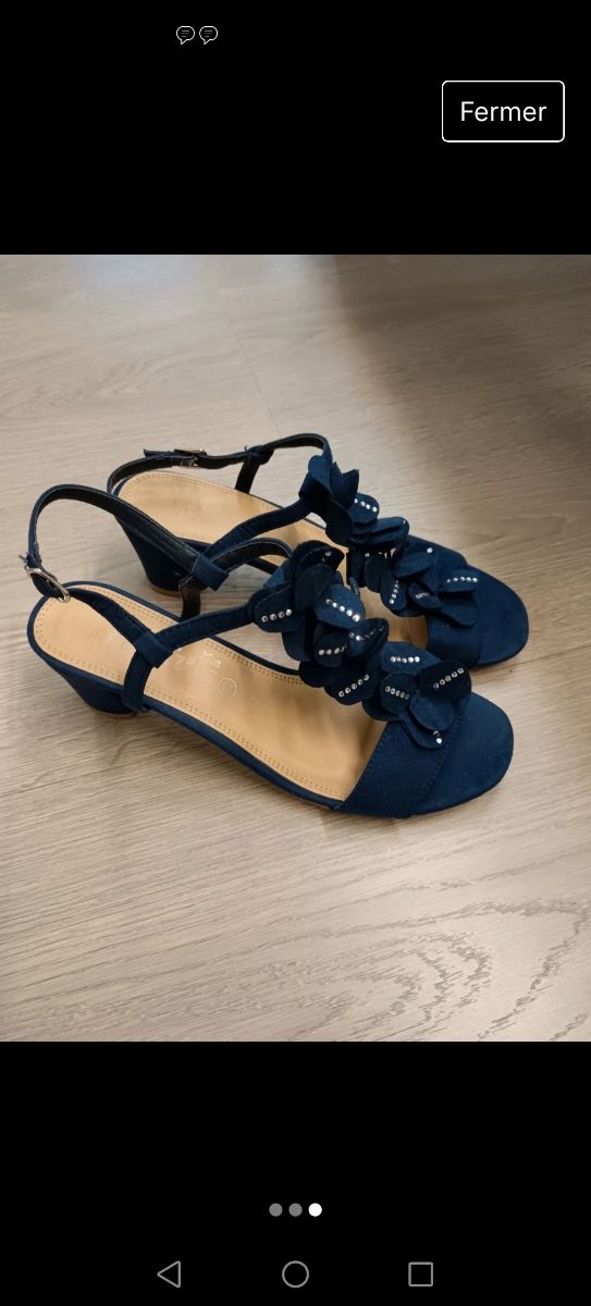 Sandalias de fiesta azules. T40