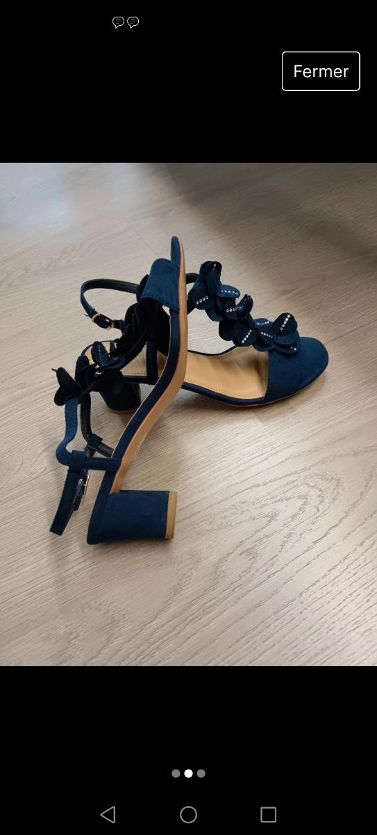 Sandalias de fiesta azules. T40