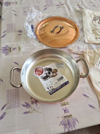 Casseruola con manici e coperchio rame