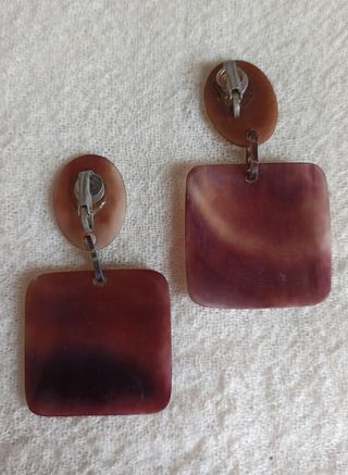 Pendientes vintage efecto carey