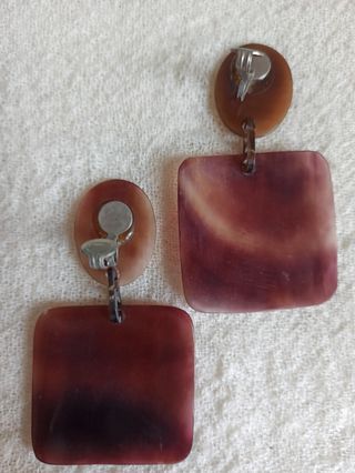 Pendientes vintage efecto carey