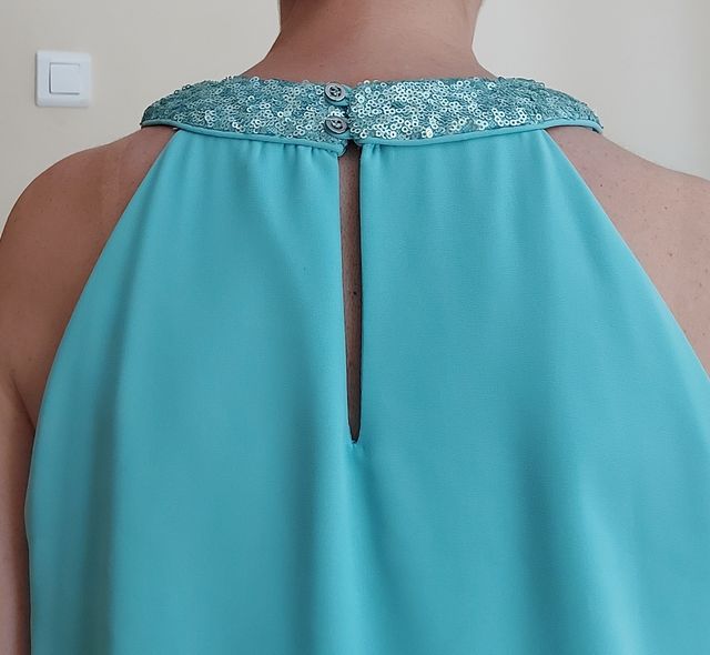 Vestido corto azul turquesa (Talla 42)