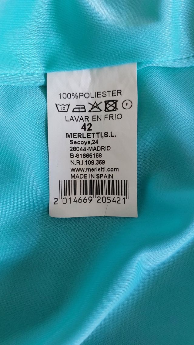 Vestido corto azul turquesa (Talla 42)