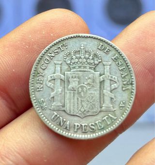 Moneda PLATA 1 Peseta 1903 *(19-X3) ALFONSO XIII