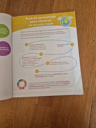 Libro de religión de tercero de prima.