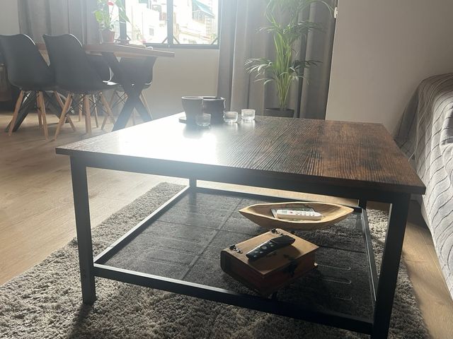 Tavolino in legno e ferro