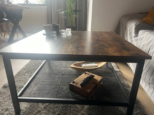 Tavolino in legno e ferro