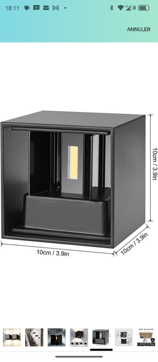 2 apliques Led negras