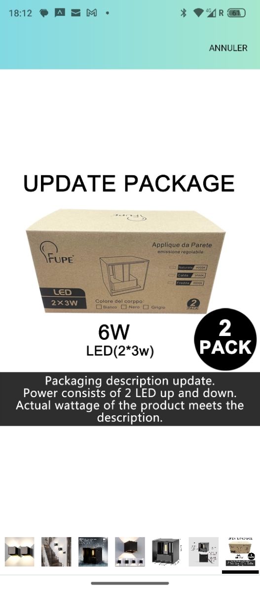 2 apliques Led negras