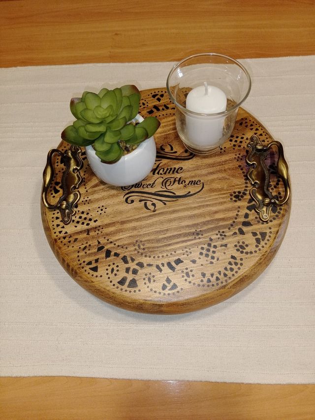 Bandeja redonda decorativa
