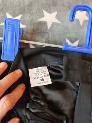 NUEVO Pantalón negro de vestir T38